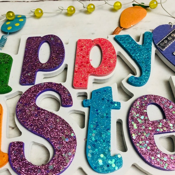 Happy Easter Glitter Sign - Picture 4 of 8